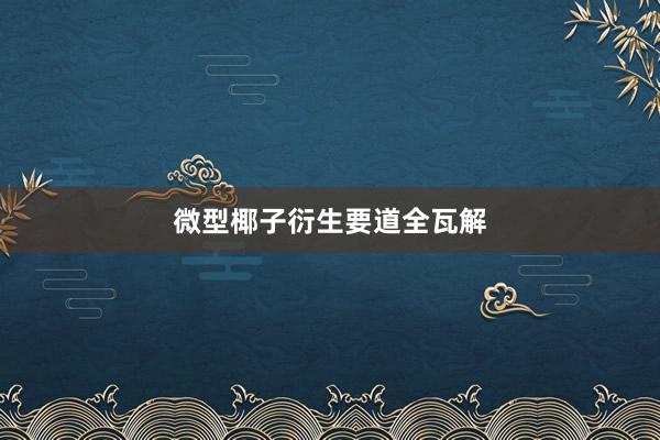 微型椰子衍生要道全瓦解